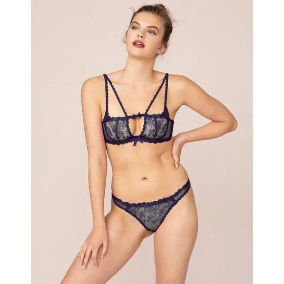 Agent Provocateur Rosa Navy Bra 34C New - Picture 2 of 12